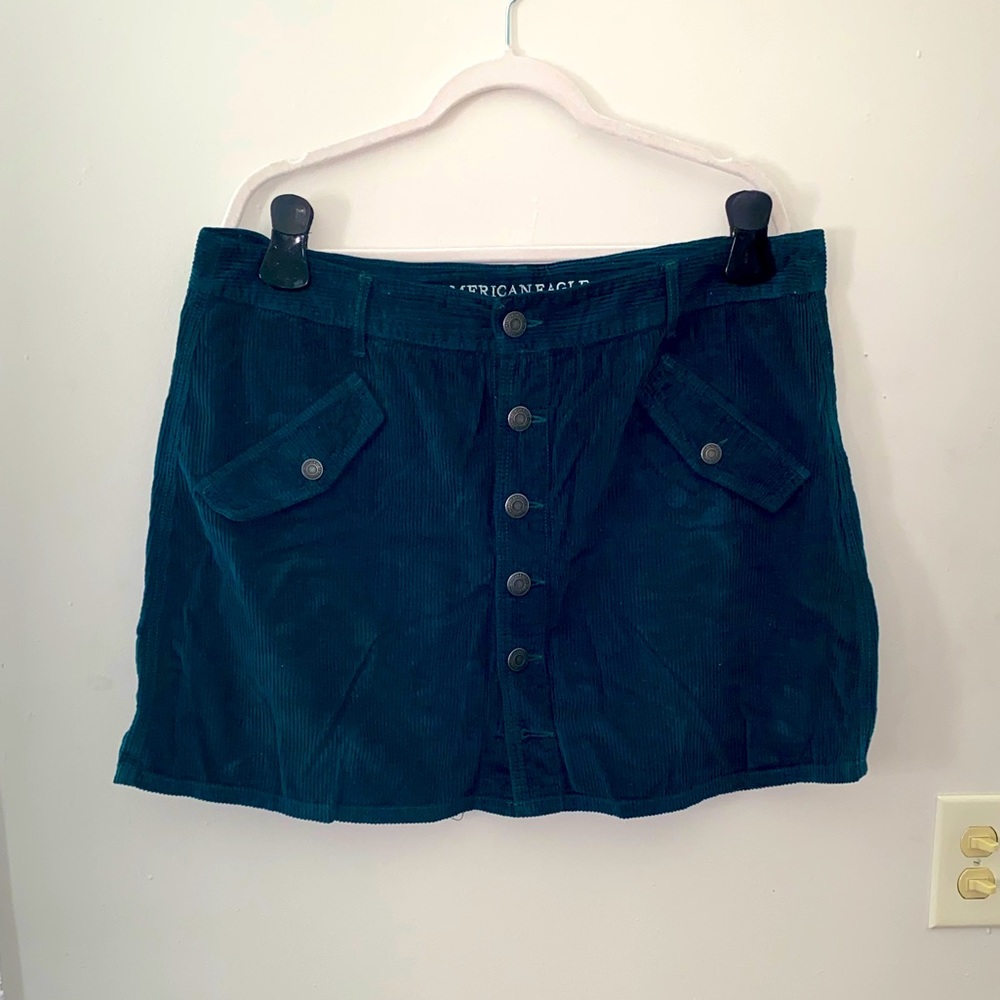 American Eagle size 18 blue corduroy mini skirt